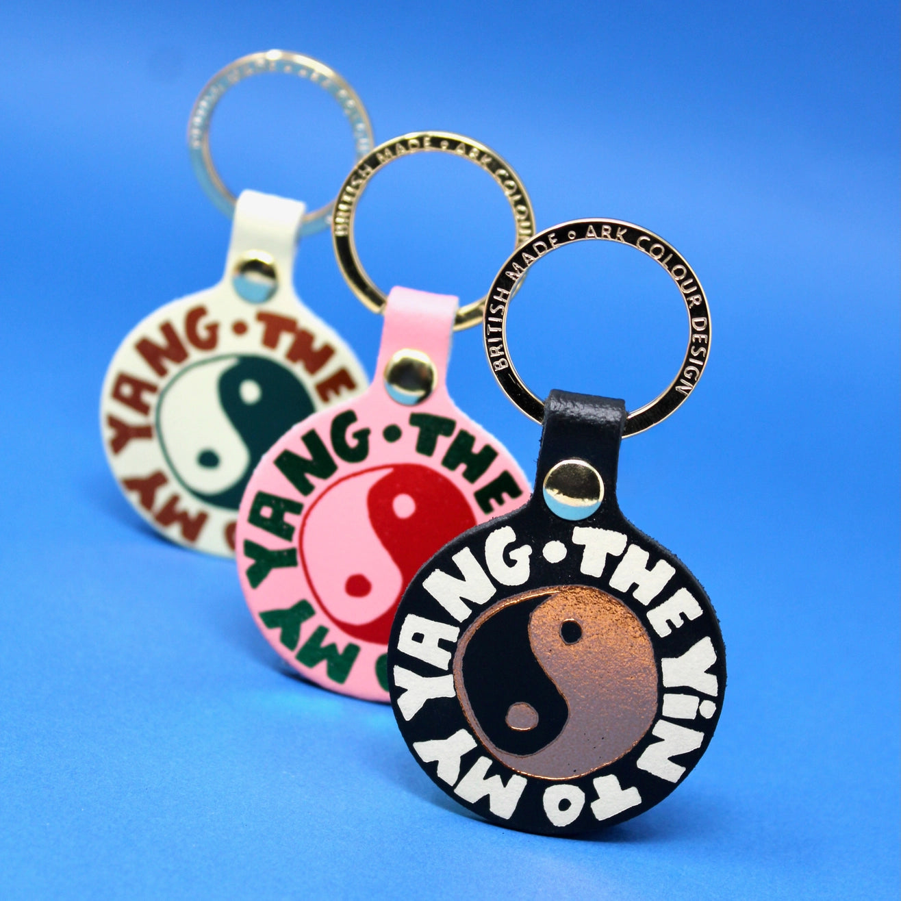 Heliotique Leather Yin & Yang Keyring