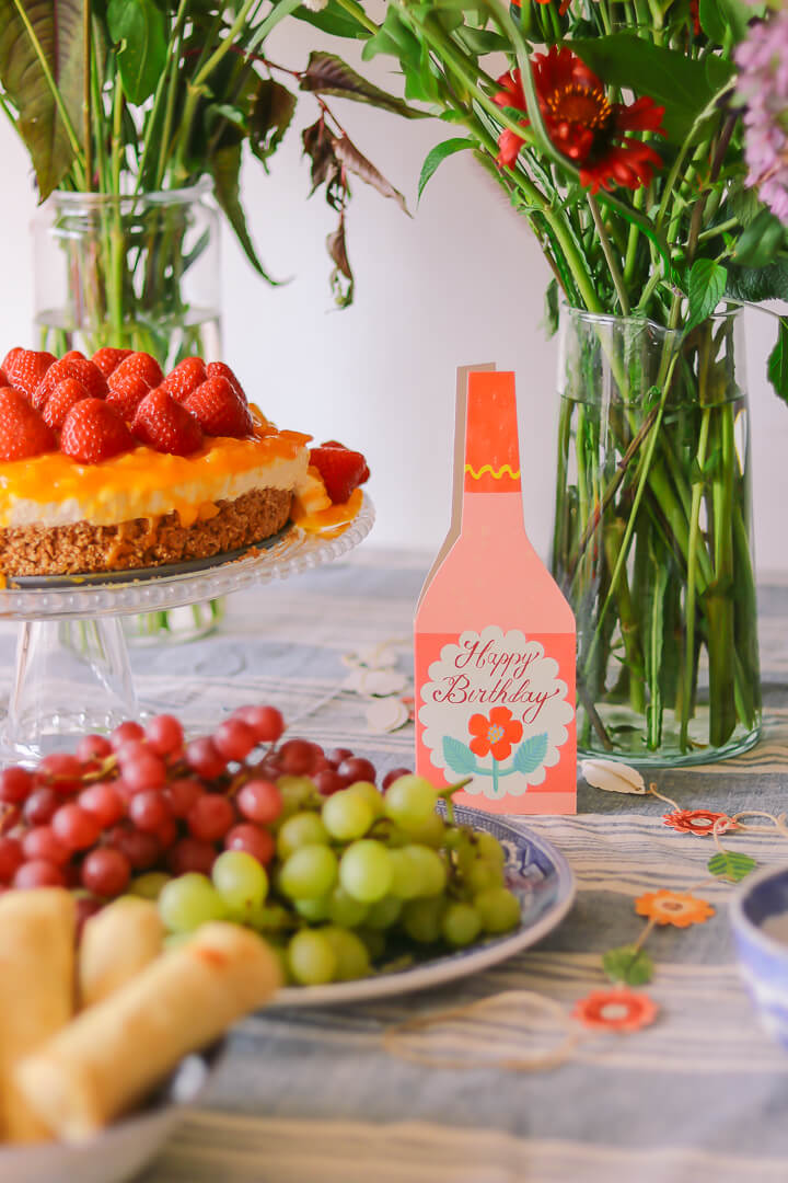 Heliotique Birthday Rose Wine Bottle Card