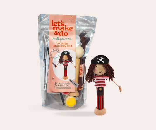 Heliotique Create Your Own Pirate Wooden Peg Doll Kit