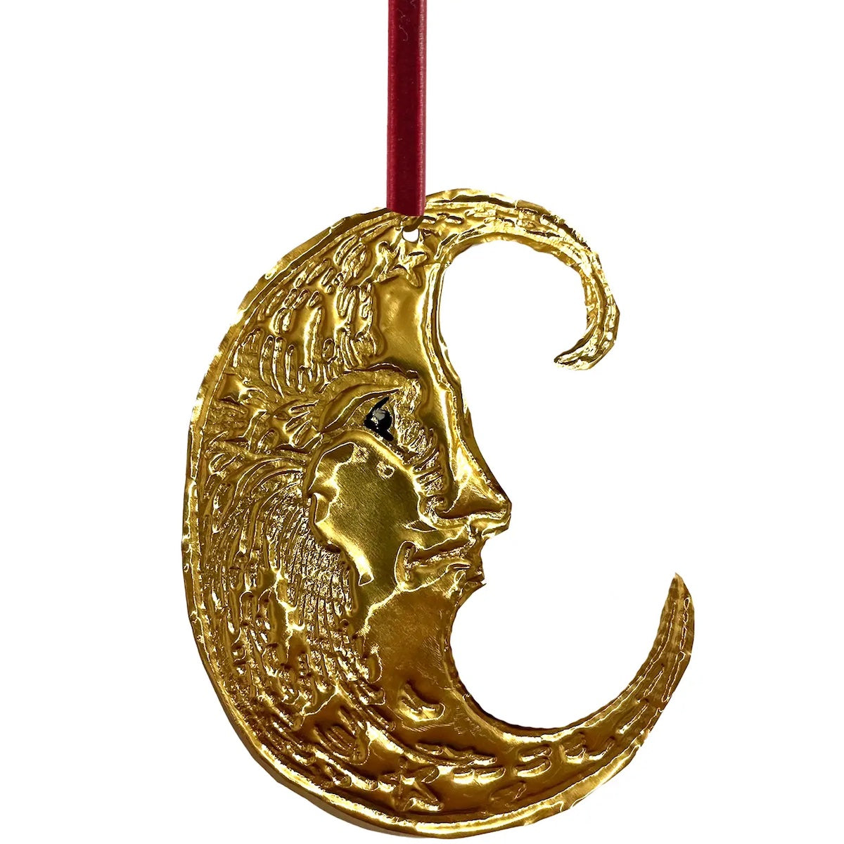 Heliotique | Megan Fatharly Embossed Tin Moon Hanging Ornament