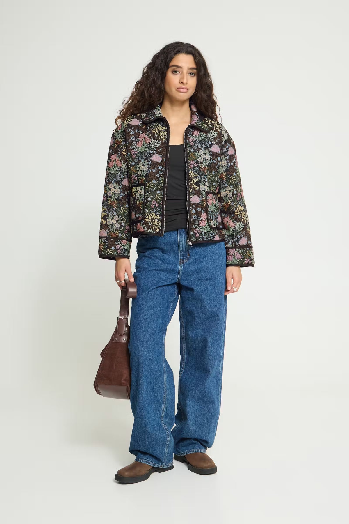 Hulina Floral Jacquard Jacket