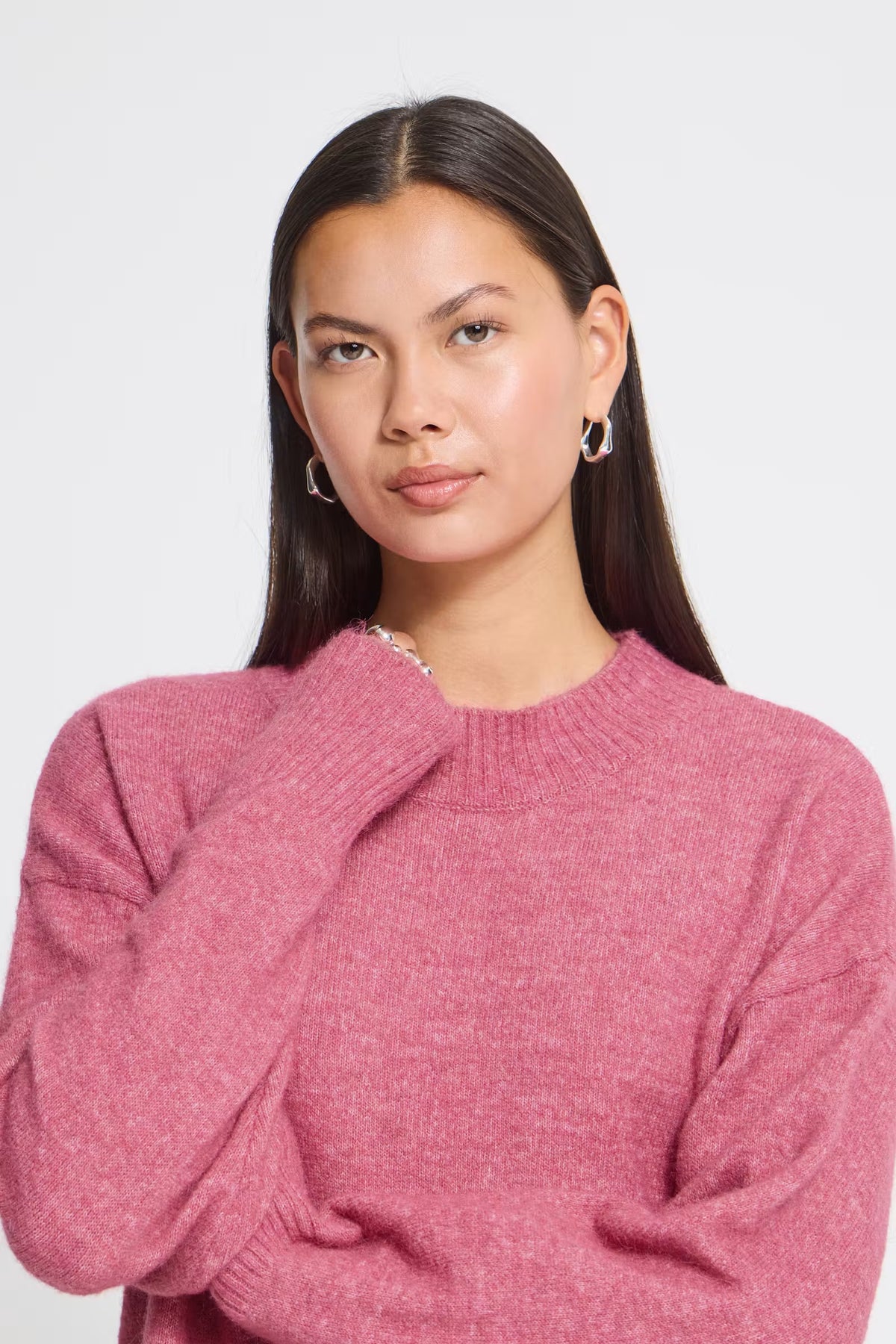 Sage Crew Neck Jumper - Fruit Dove Pink