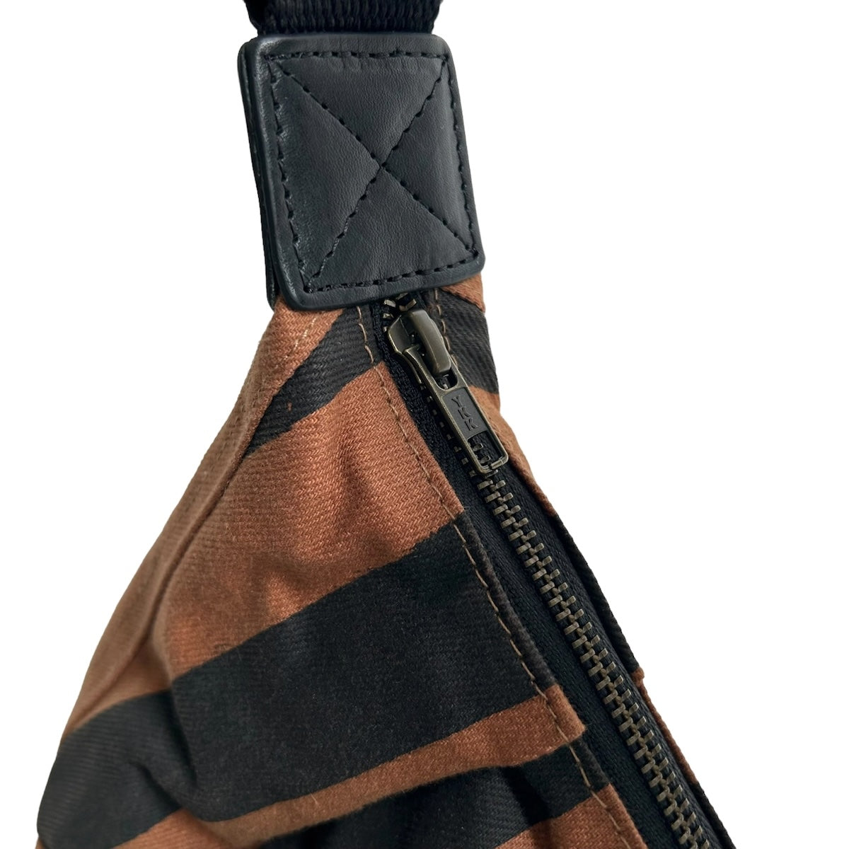 Heliotique | Sixton Brixton Crossbody Sling Bag - Black / Brown Stripe