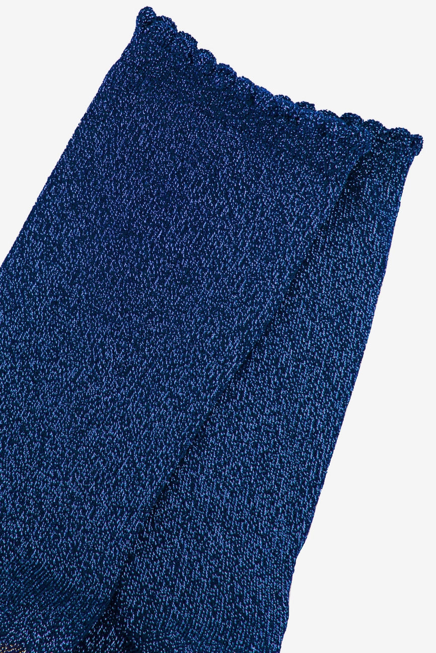 Scalloped Glitter Socks - Blue