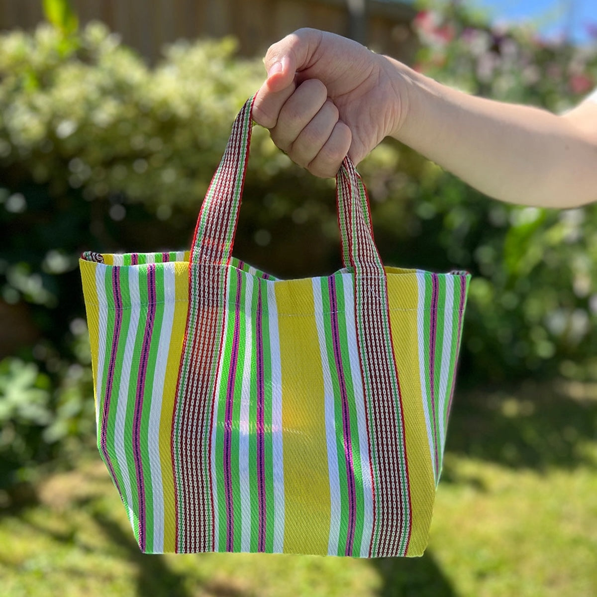 Recycled Woven Lunch Bag - Yellow