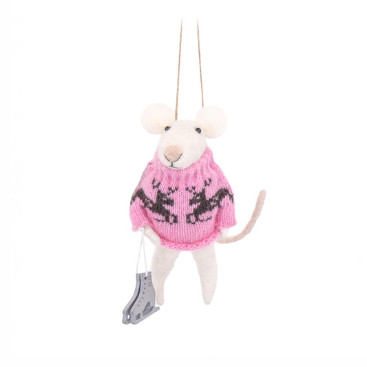 Heliotique | Sass & Belle Wool Ice-Skating Mouse Tree Decoration