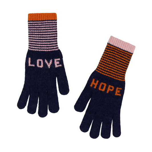Heliotique Love / Hope Lambswool Gloves - Autumn Berry