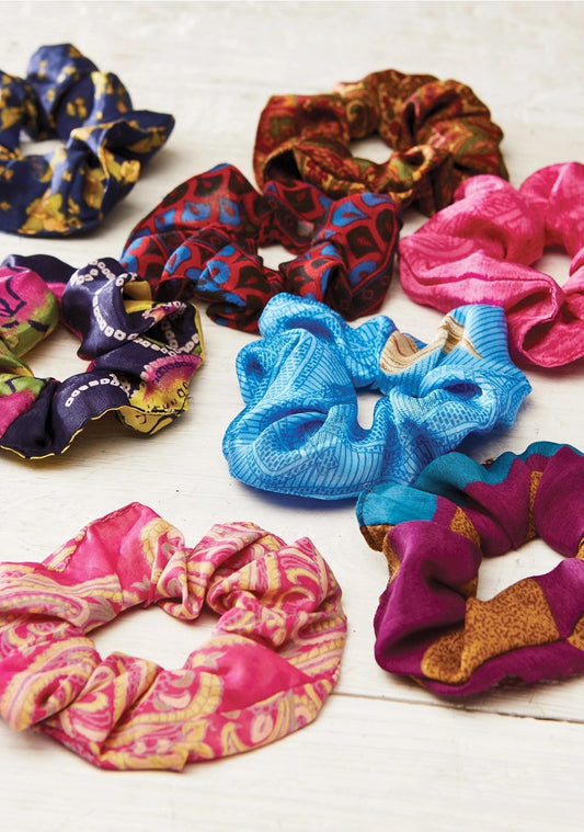 Heliotique Recycled Sari Hair Scrunchie