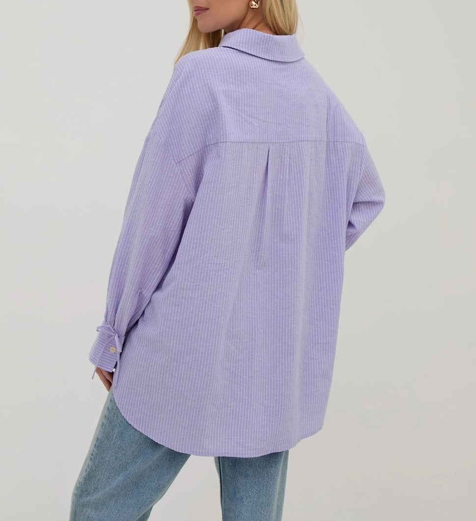 Heliotique | Fika Sienna Lilac & White Shirt