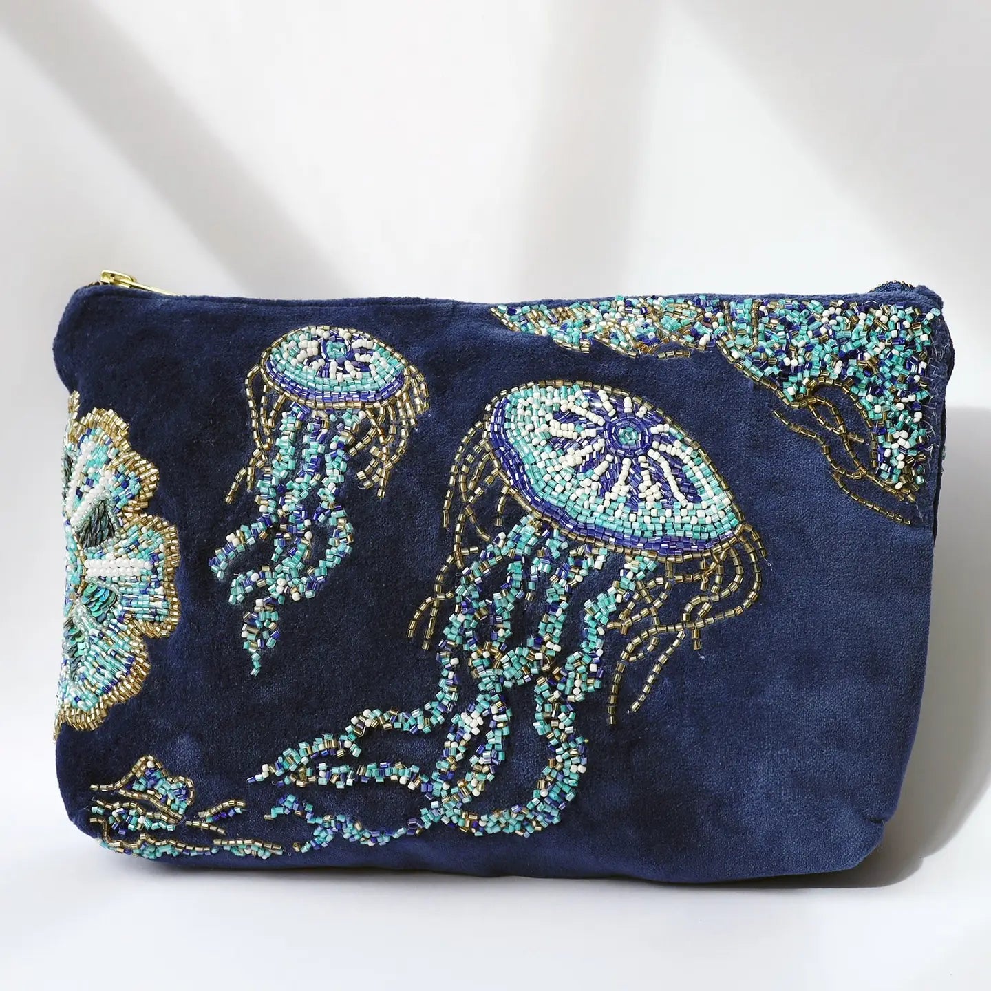 Velvet Beaded Jellyfish Pouch