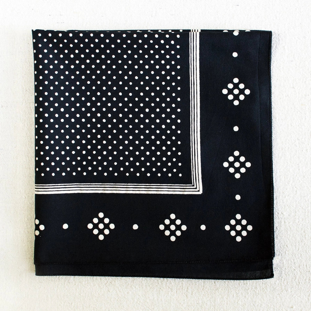 Heliotique Polka Dot Cotton Bandana - Black