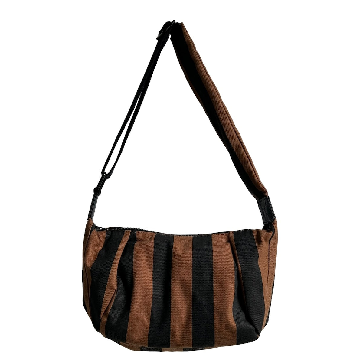 Heliotique | Sixton Brixton Crossbody Sling Bag - Black / Brown Stripe