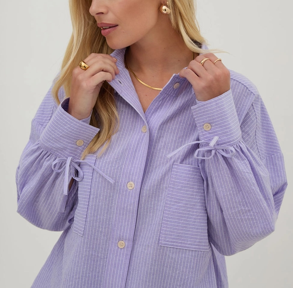 Heliotique | Fika Sienna Lilac & White Shirt