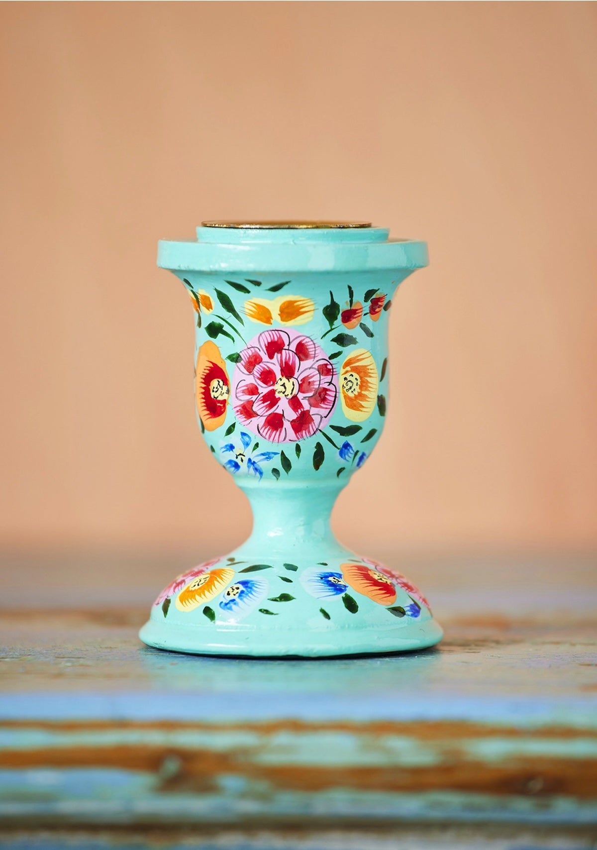 Heliotique | Namaste Hand Painted Kashmiri Candlestick