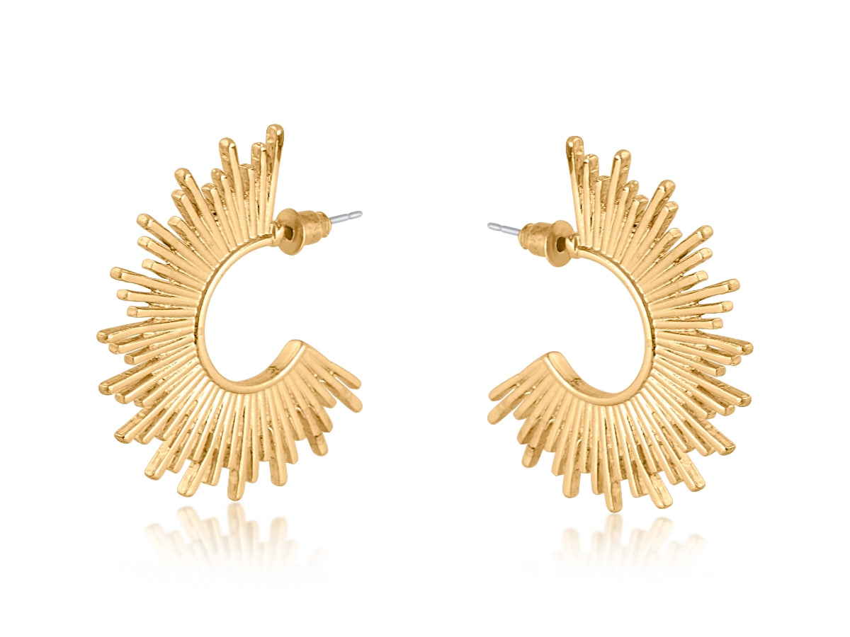 Heliotique | Big Metal London Amanda Half Disc Sunburst Earrings