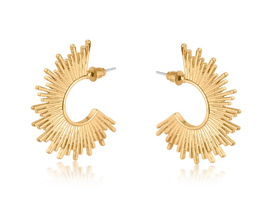 Heliotique | Big Metal London Amanda Half Disc Sunburst Earrings