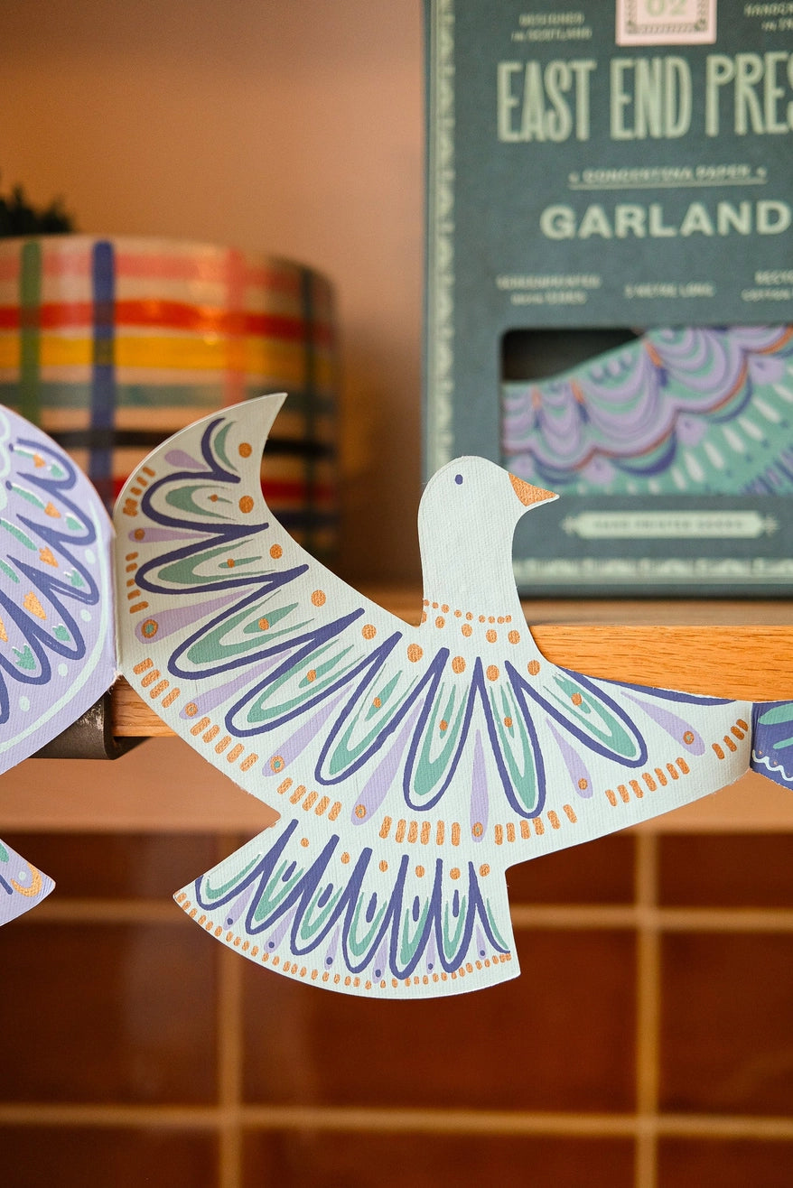 Heliotique Screen Printed Concertina Garland - Peaces Doves