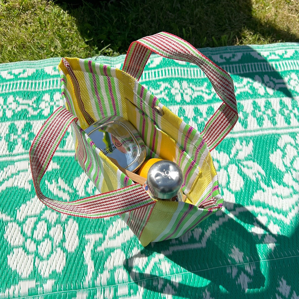 Recycled Woven Lunch Bag - Yellow