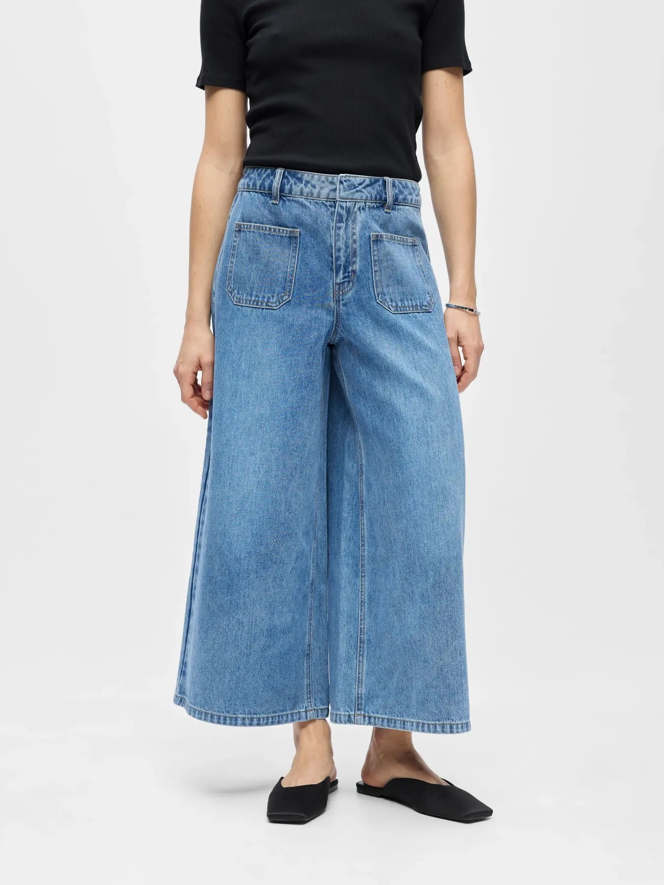 Heliotique Denim Pocket Culotte Jeans