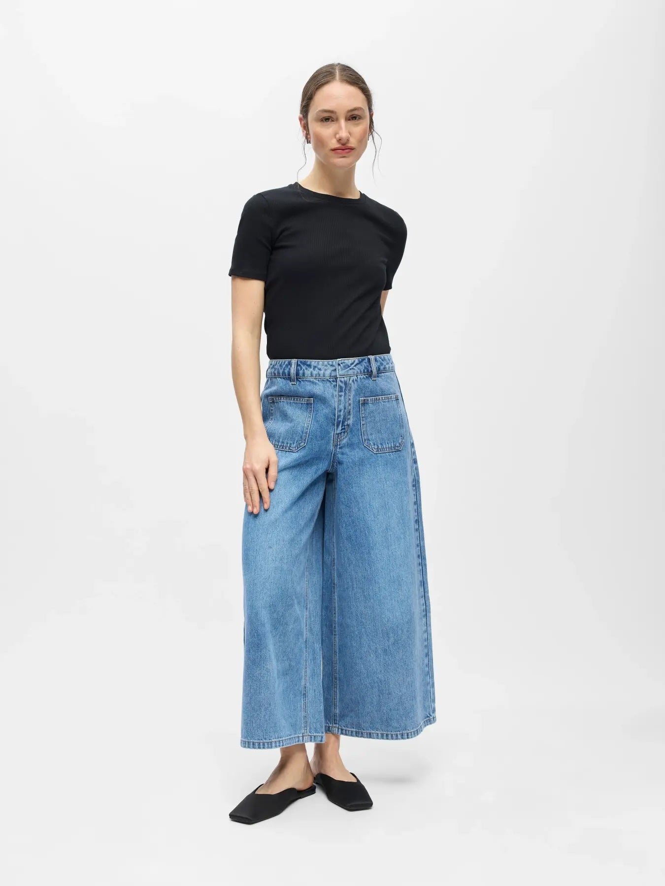 Heliotique Denim Pocket Culotte Jeans