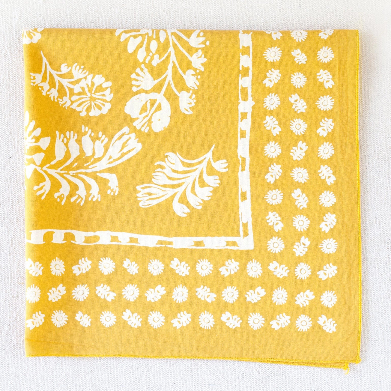 Heliotique Floral Cotton Bandana - Golden Yellow