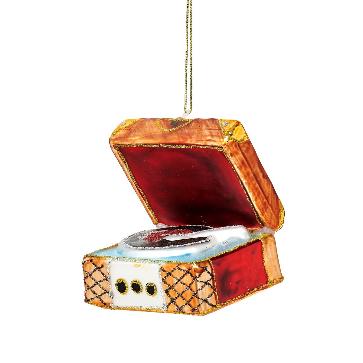 Heliotique | Sass & Belle Glass Record Player Tree Decoration