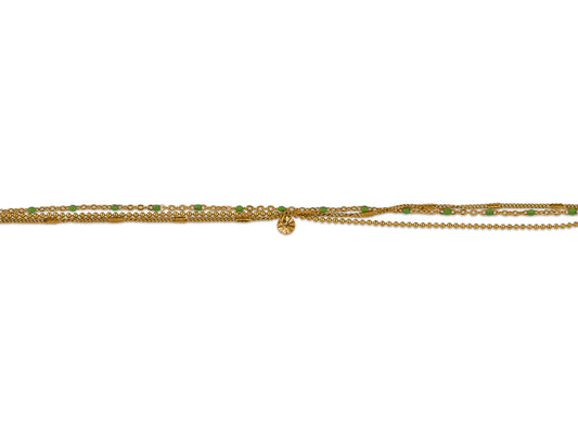 Heliotique Delicate Beaded Bracelet - Green