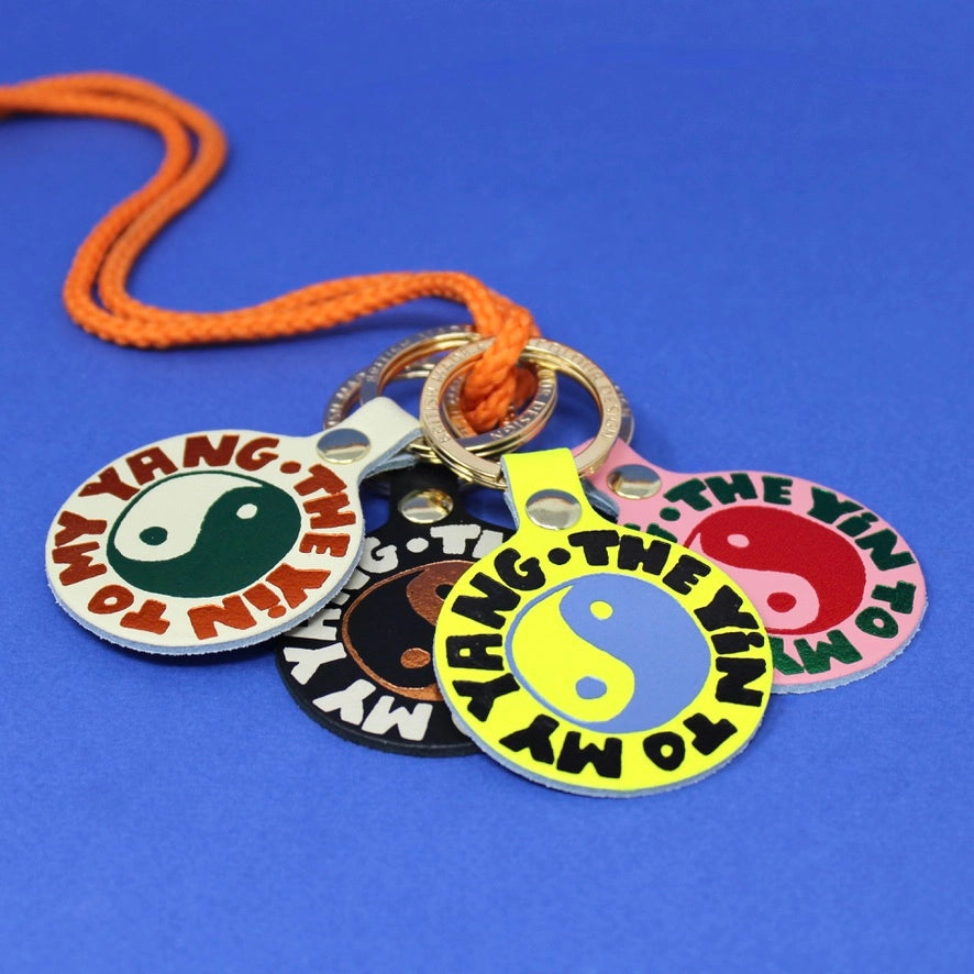 Heliotique Leather Yin & Yang Keyring
