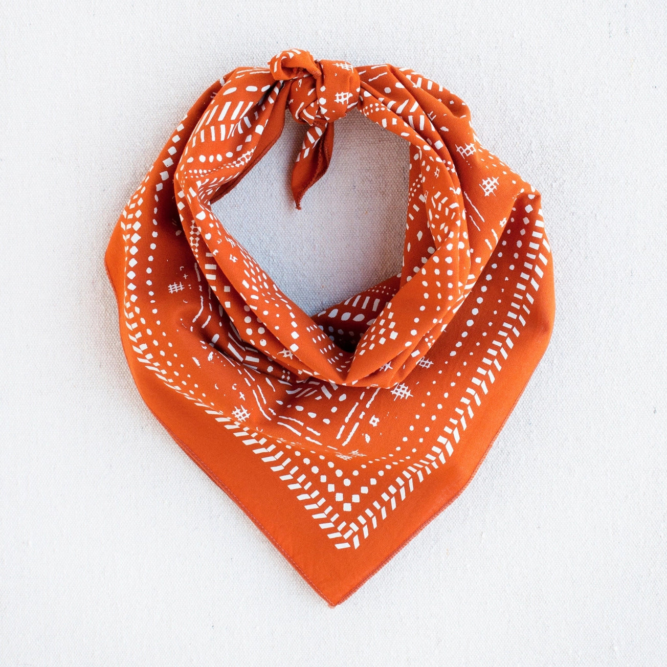 Heliotique Dot Dash Cotton Bandana - Marmalade Orange