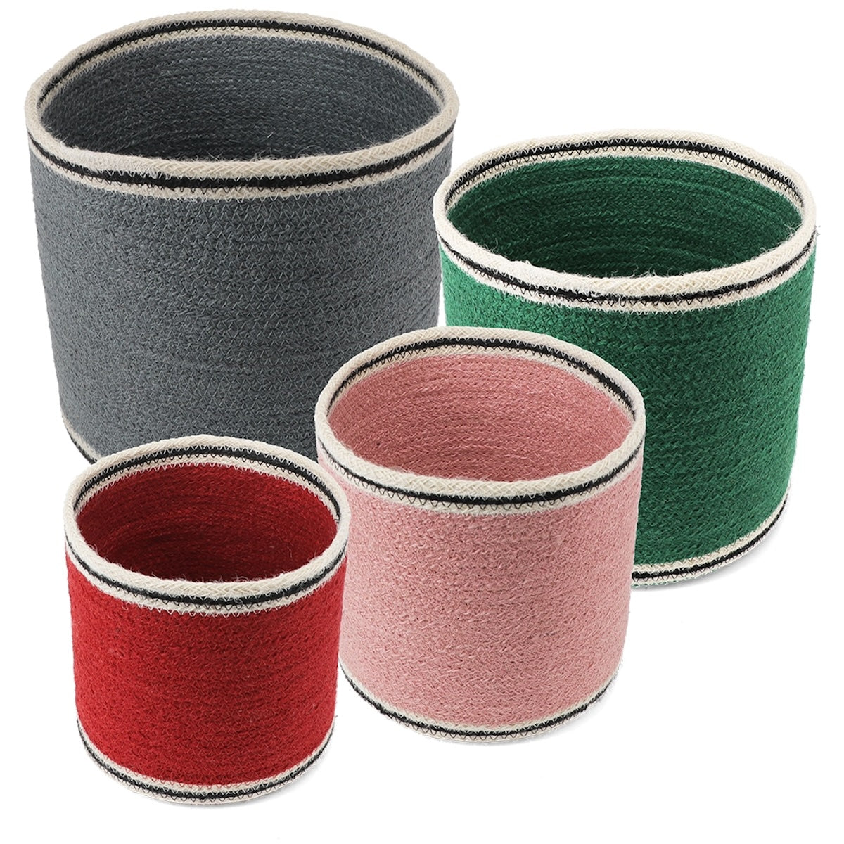 Round Jute Storage Baskets - Set of 4