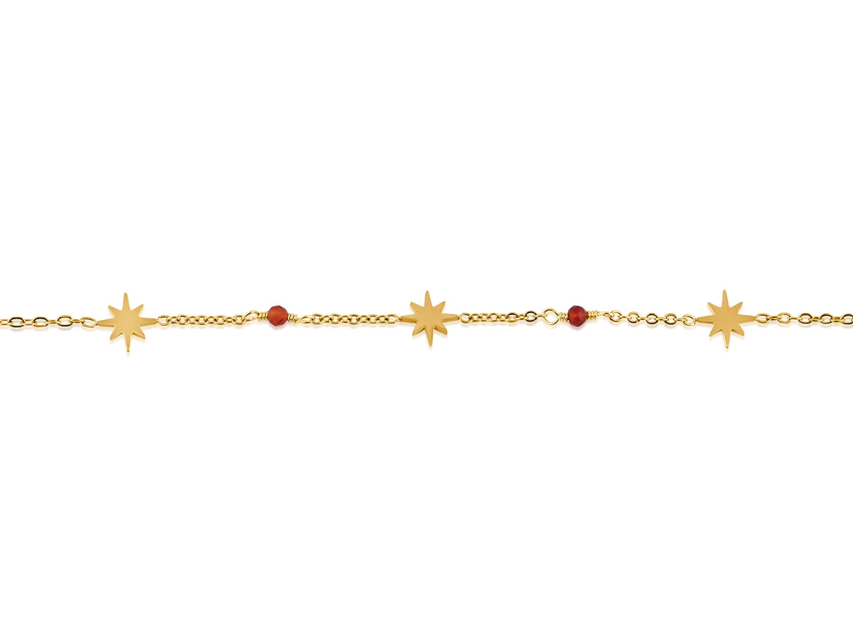 Heliotique | Big Metal London Celina Star Bracelet - Red