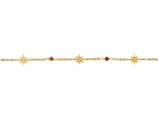 Heliotique | Big Metal London Celina Star Bracelet - Red