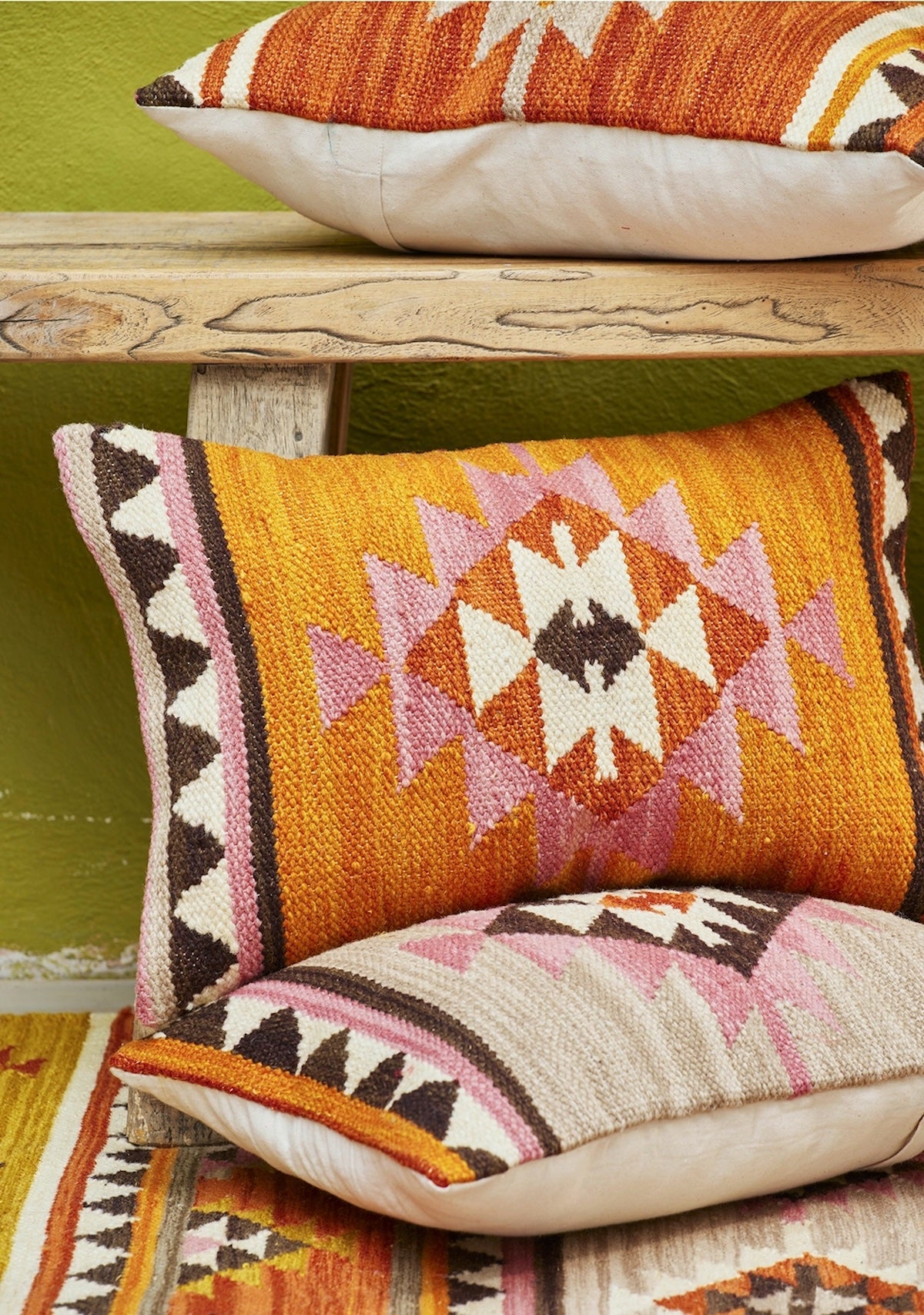 Heliotique | Namaste Kunduz Hand Loom Kilim Cushion