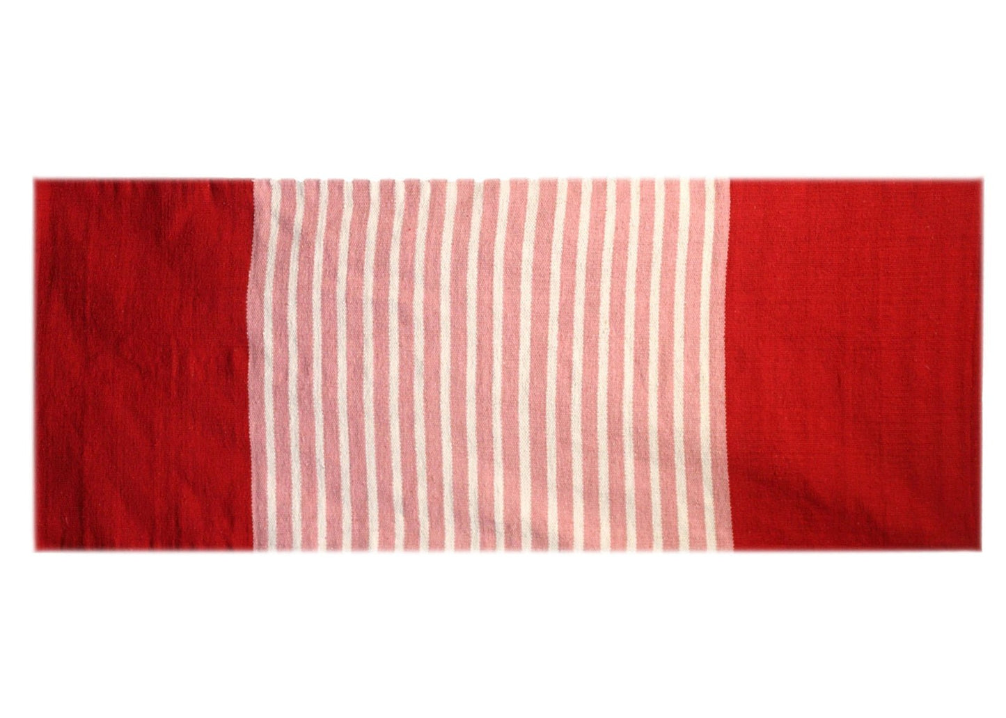 Heliotique | Striped Cotton Rug - Red / Pink
