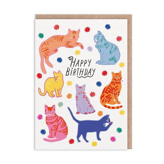 Heliotique Happy Birthday Cats Card