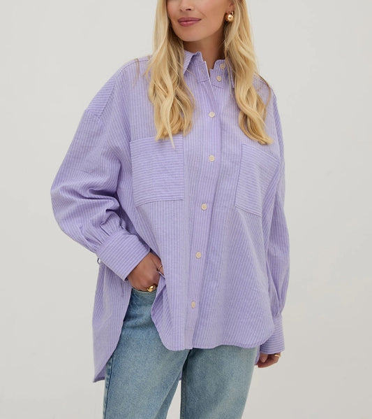 Heliotique | Fika Sienna Lilac & White Shirt