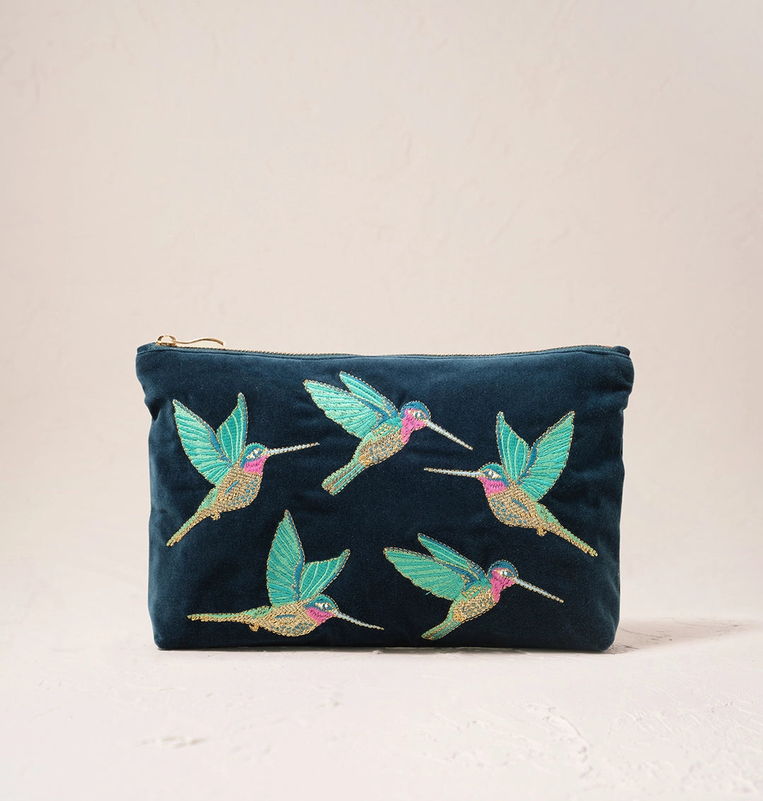 Heliotique Hummingbird Everyday Pouch - Ink Blue