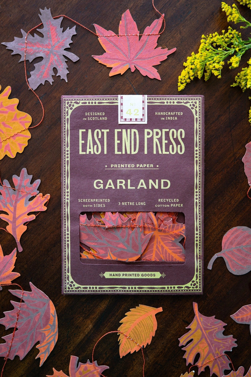 Heliotique | East End Press Screen Printed Garland - Autumn Leaves