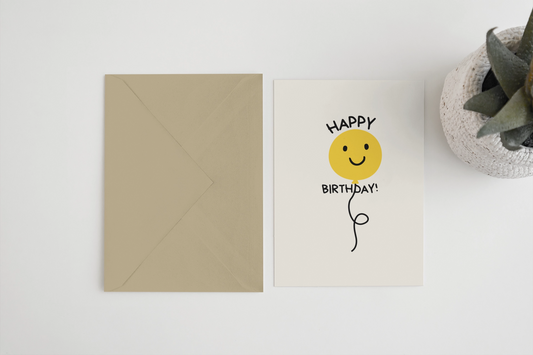 Heliotique | Blue Iris Happy Birthday Balloon Card
