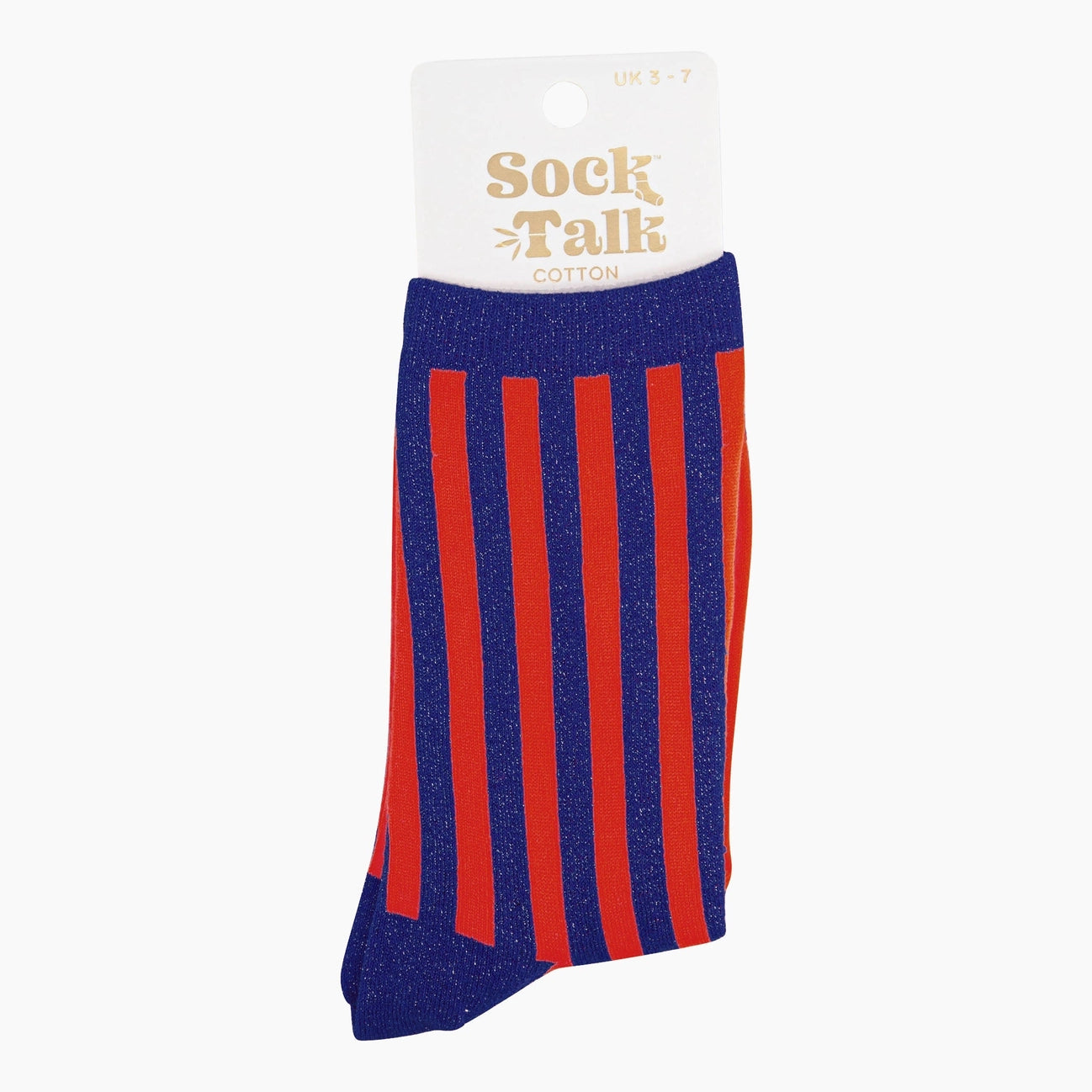 Vertical Stripe Glitter Socks - Blue / Red