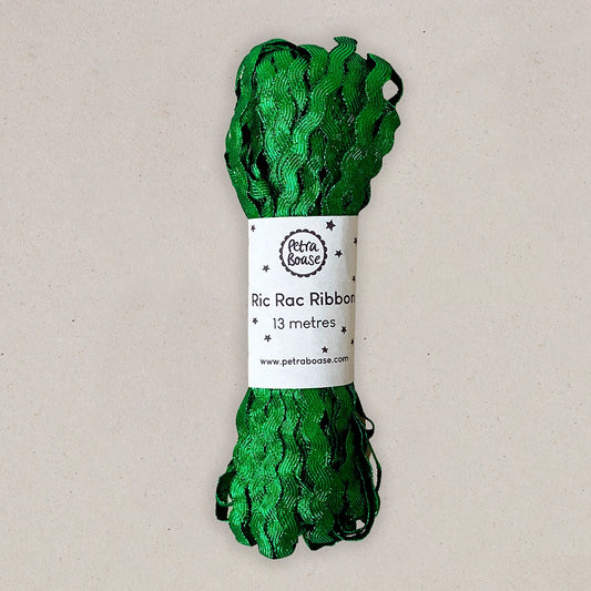 Heliotique | Petra Boase Metallic Ric Rac Ribbon - Emerald Green