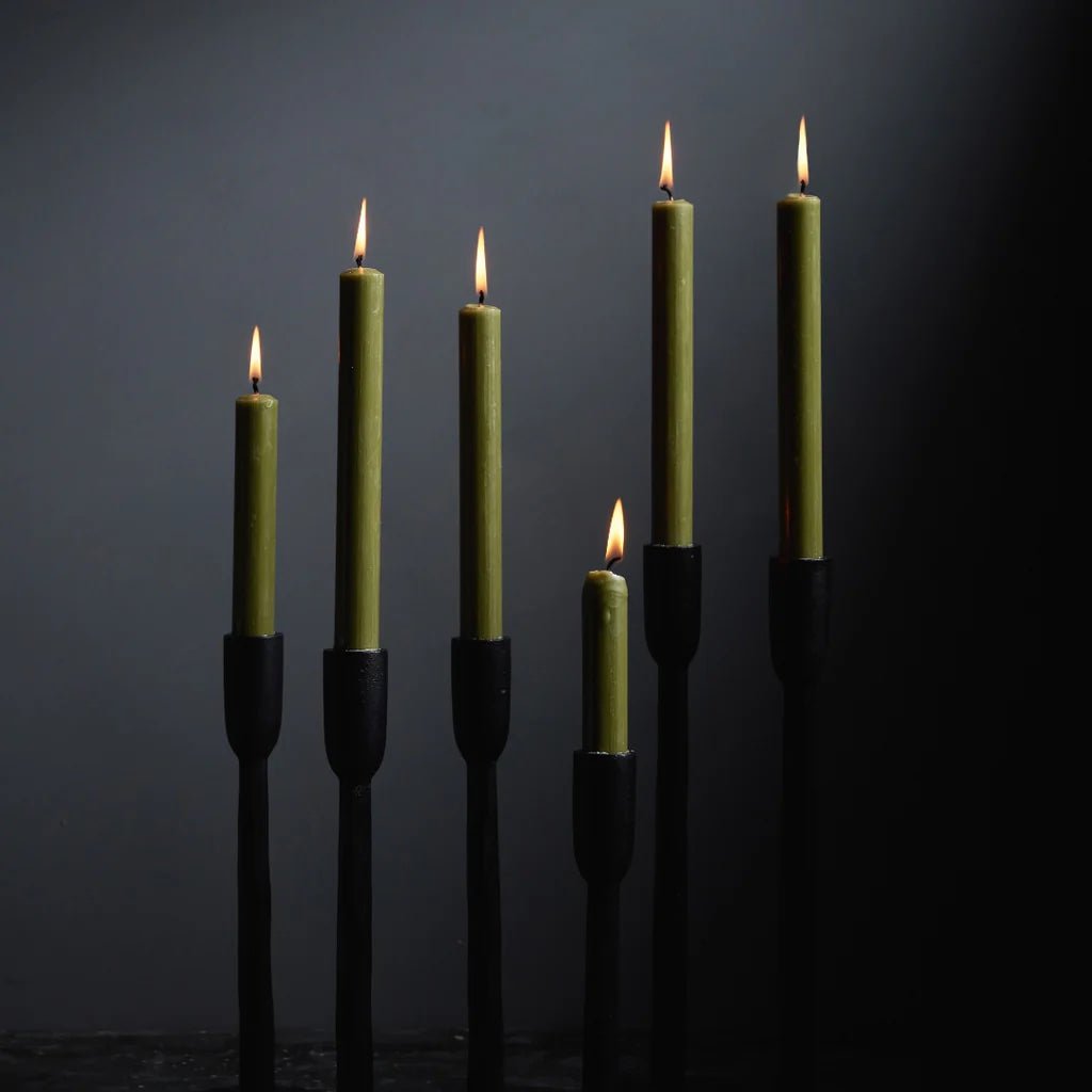 Heliotique | St Eval Rustic Dinner Candles Gift Pack - Olive