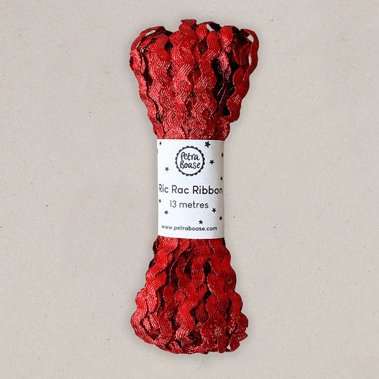 Heliotique | Petra Boase Metallic Ric Rac Ribbon - Ruby Red