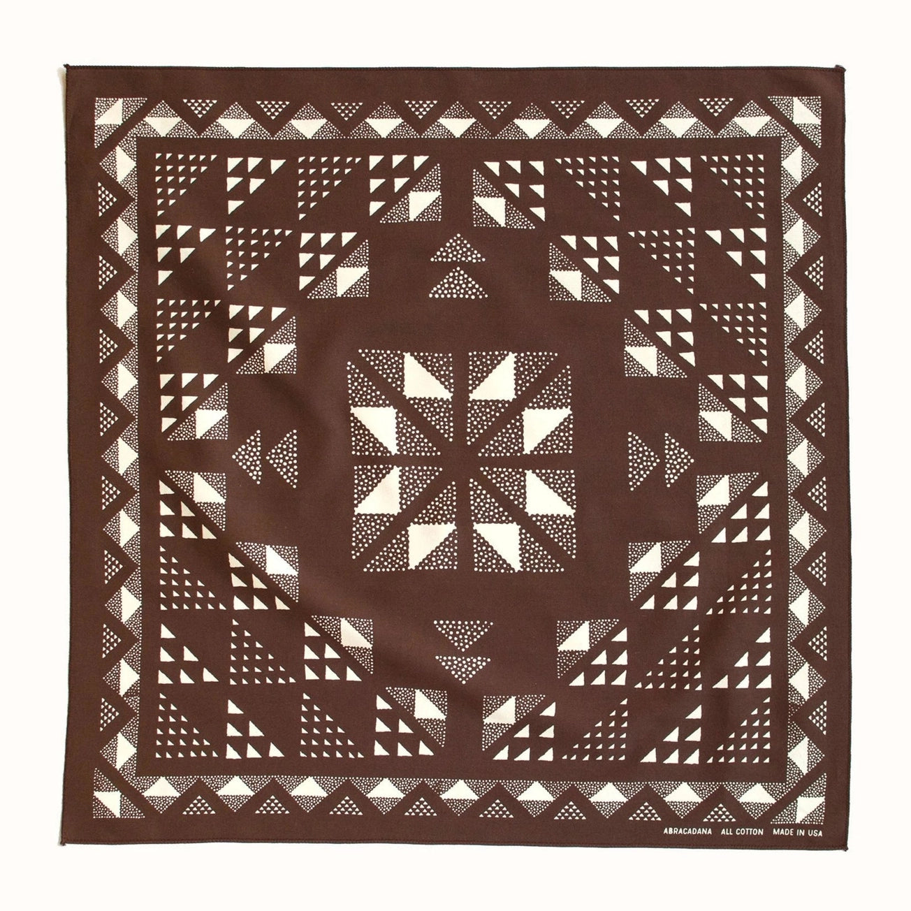 Heliotique Quilt Cotton Bandana - Brown