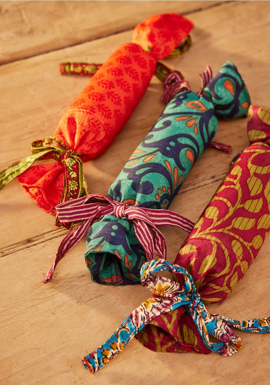 Recycled Sari Reusable Christmas Cracker