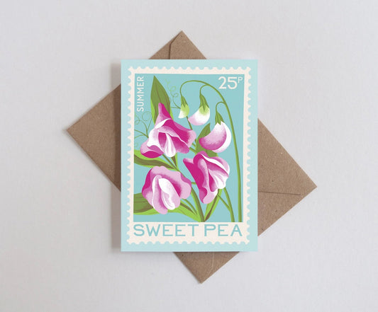 Heliotique | Printer Johnson Sweet Pea Mini Greeting Card