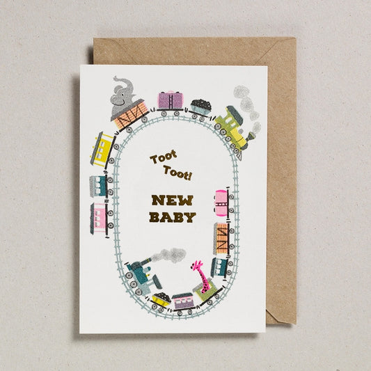 Heliotique | Petra Boase Toot Toot Train Baby Card