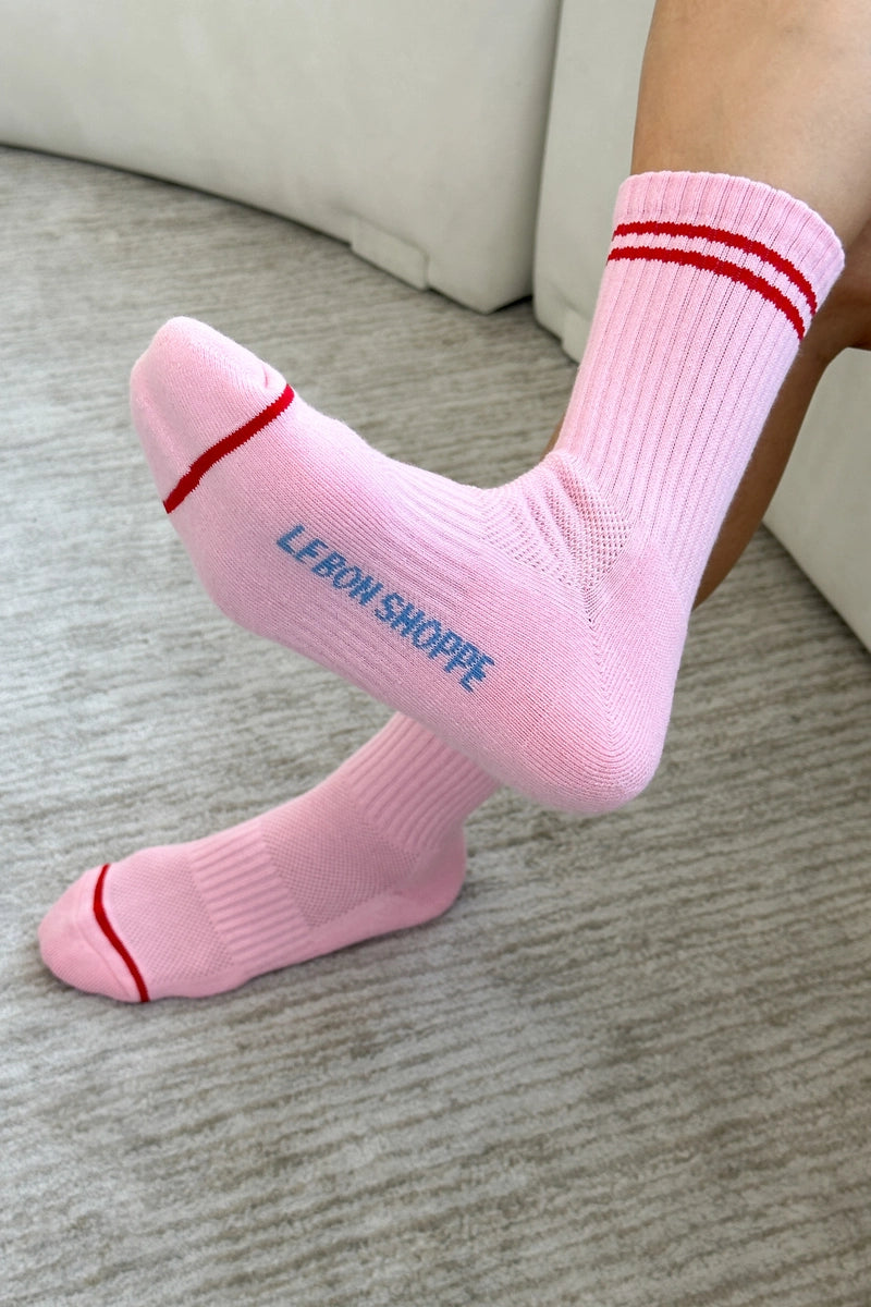 Heliotique Boyfriend Socks - Amour Pink