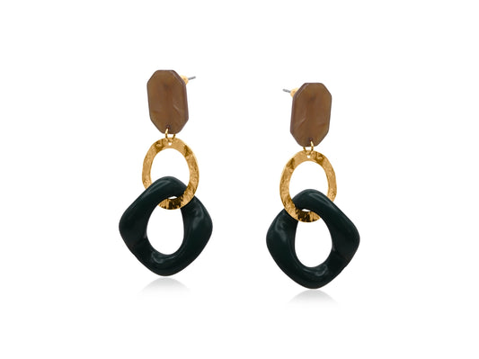 Heliotique | Big Metal London Moiraine Resin Chain Statement Earrings
