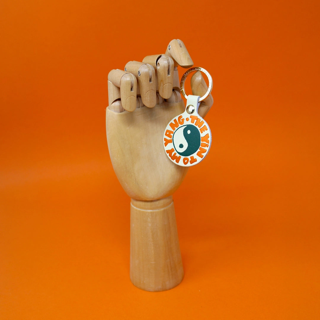 Heliotique Leather Yin & Yang Keyring